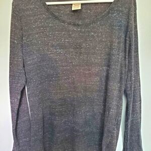 Faded Glory Women's Charcoal Long Sleeve Thermal Like Top